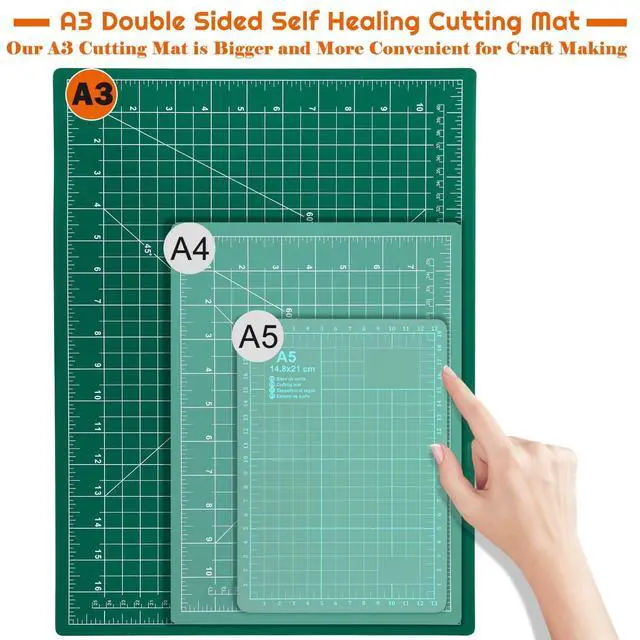 Alt view image 2 of 7 - Self Healing Sewing Mat, 12inch x 18inch Rotary Cutting Mat Double Sided 5-Ply Craft Cutting Board for Sewing Crafts Hobby Fabric Precision Scrapbooking Project