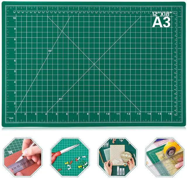 Main image of Self Healing Sewing Mat, 12inch x 18inch Rotary Cutting Mat Double Sided 5-Ply Craft Cutting Board for Sewing Crafts Hobby Fabric Precision Scrapbooking Project