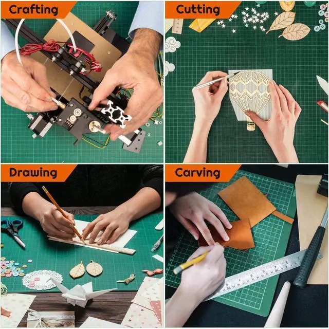 Alt view image 6 of 7 - Self Healing Sewing Mat, 12inch x 18inch Rotary Cutting Mat Double Sided 5-Ply Craft Cutting Board for Sewing Crafts Hobby Fabric Precision Scrapbooking Project