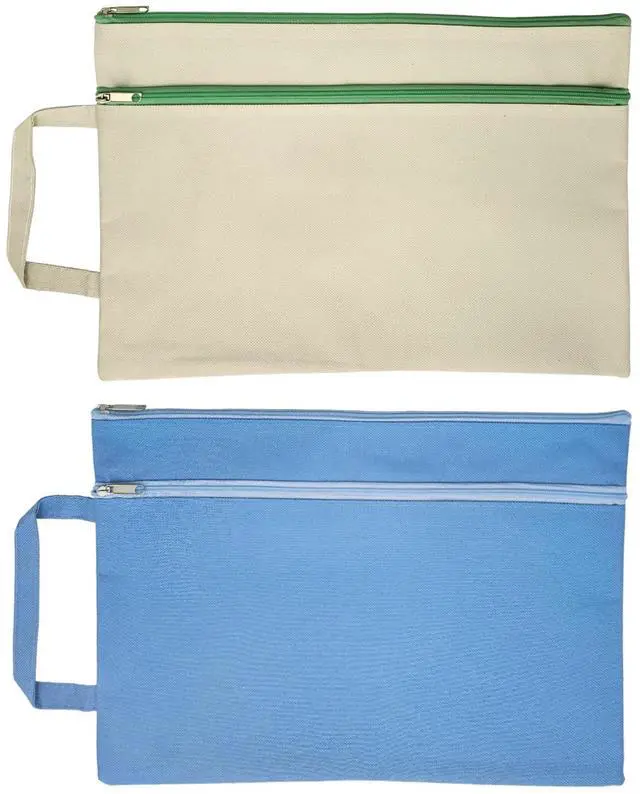 Main image of A4 Mesh Zipper Pouch, Waterproof File Bag with Handle,Foldable Document Organizer for School, Office, Travel - Durable Folder with Puzzle Project/Cross Stitch (2)
