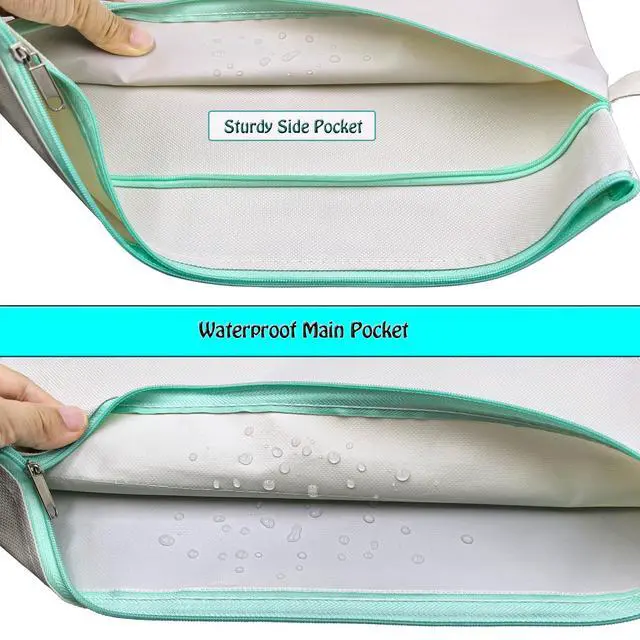 Alt view image 5 of 7 - A4 Mesh Zipper Pouch, Waterproof File Bag with Handle,Foldable Document Organizer for School, Office, Travel - Durable Folder with Puzzle Project/Cross Stitch (2)