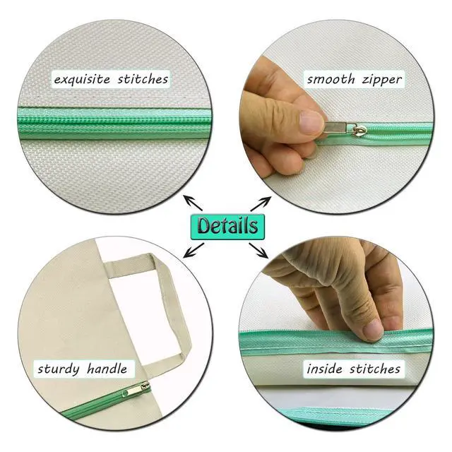 Alt view image 6 of 7 - A4 Mesh Zipper Pouch, Waterproof File Bag with Handle,Foldable Document Organizer for School, Office, Travel - Durable Folder with Puzzle Project/Cross Stitch (2)