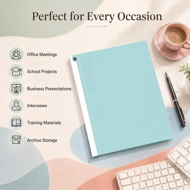 Alt view image 5 of 6 - 5 Pack Report Covers with Sliding Bar Report Folders with Clear Cover Presentation Folder for A4 Paper Clear Reports Covers Binder 30 Sheet Capacity for Office School Business