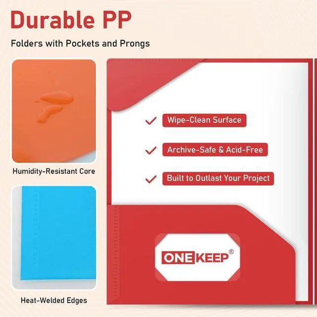Alt view image 3 of 7 - 8 Pack Plastic folders with Pockets 2-Pocket Document Folders