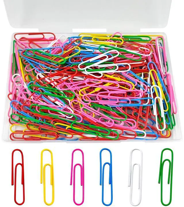 Main image of Paper Clips, 180 Pack 2 Inch Large Colored Paperclips, Large Assorted Colored Coated Paper Clips,Jumbo Reusable Big Paperclips for Paperwork Office School Document Organizing