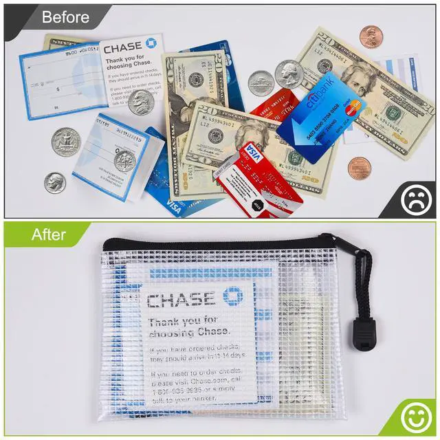 Alt view image 4 of 7 - 12 Pcs Plastic Mesh Zip File Bags, B8 Waterproof Tear-Resistant File Folder