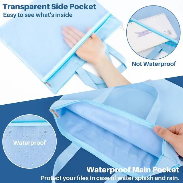 Alt view image 6 of 7 - Mesh Zipper Pouch with Handle - Reusable Double Pocket File Bag