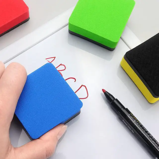 Alt view image 7 of 7 - 6 Pack Magnetic Dry Eraser Erasers 4.2'' x 2.2'', Square
