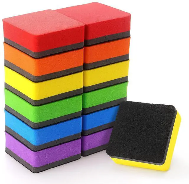 Main image of 6 Pack Magnetic Dry Eraser Erasers 4.2'' x 2.2'', Square