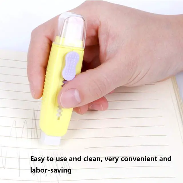 Alt view image 2 of 7 - 8 Pcs Creative Retractable Pencil Erasers with Brush, Colored Push-Pull Rubber Eraser for Students Kids School Office Pencils Painting Drawing Gift Supplies