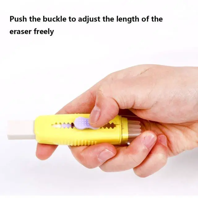 Alt view image 4 of 7 - 8 Pcs Creative Retractable Pencil Erasers with Brush, Colored Push-Pull Rubber Eraser for Students Kids School Office Pencils Painting Drawing Gift Supplies