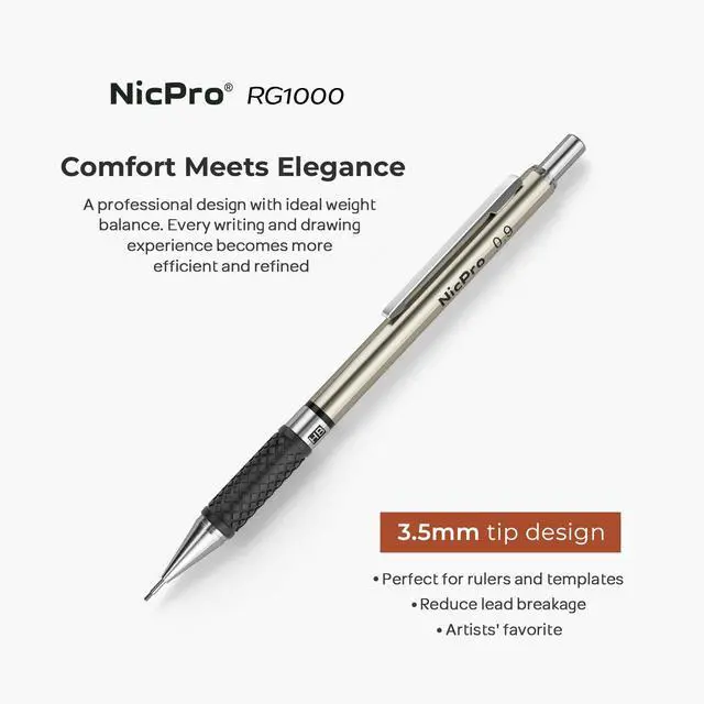 Alt view image 2 of 6 - 0.9 mm Art Mechanical Pencil Set in Storage Case, 3 PCS