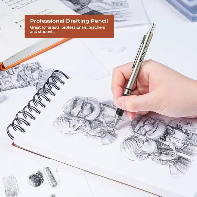 Alt view image 5 of 6 - 0.9 mm Art Mechanical Pencil Set in Storage Case, 3 PCS