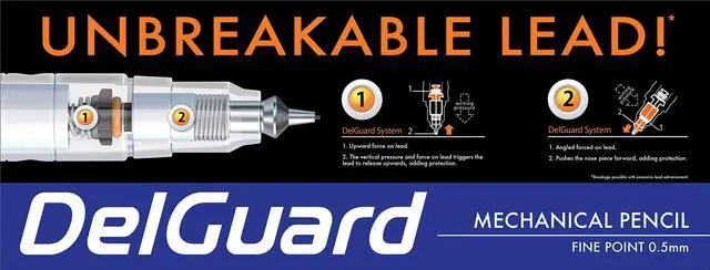 Alt view image 4 of 6 - DelGuard White Barrel Mechanical Pencil, 0.5mm, Fine Point, 1-Pk
