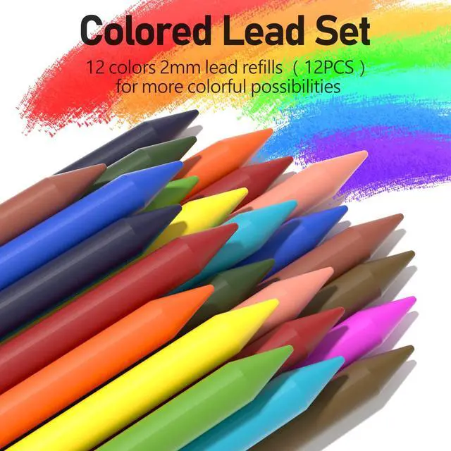 Alt view image 7 of 7 - 2MM Mechanical Pencil Set with Case, Metal, 60 Lead Refills