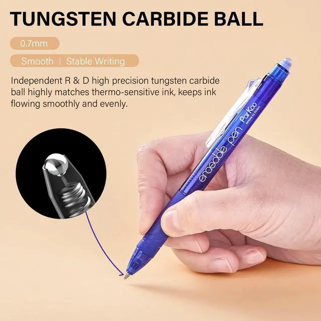 Alt view image 2 of 7 - Erasable Gel Pens Clicker, 14 Classic Colors, 0.7mm Fine Point Pens