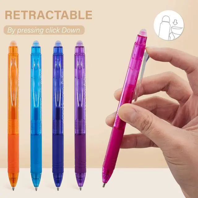 Alt view image 3 of 7 - Erasable Gel Pens Clicker, 14 Classic Colors, 0.7mm Fine Point Pens