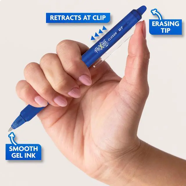 Alt view image 4 of 6 - FriXion Clicker Erasable, Black/Blue/Red Inks, 3-Pack