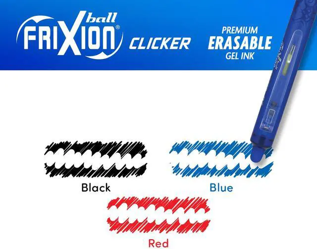 Alt view image 5 of 6 - FriXion Clicker Erasable, Black/Blue/Red Inks, 3-Pack