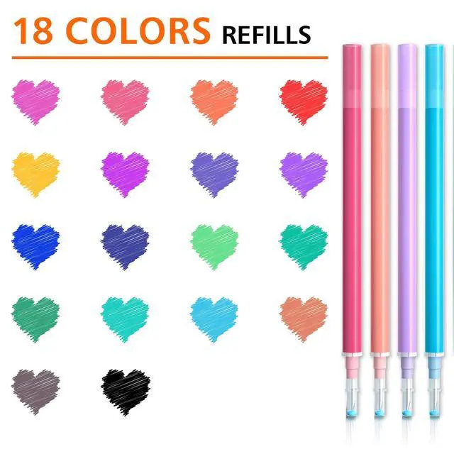 Alt view image 2 of 7 - 18 Assorted Colors Erasable Pen Refills, Gel Ink Refills Compatible with Erasable Pens, Fine Point 0.7 mm, Perfect for Writing Planner & Crossword Puzzles