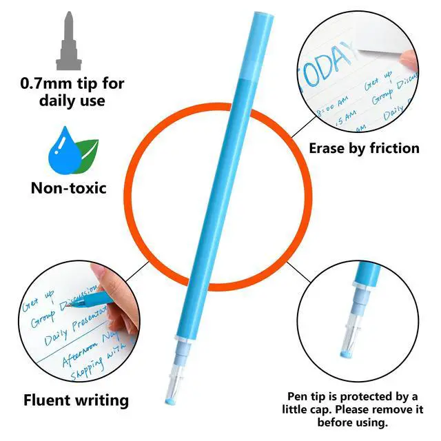 Alt view image 3 of 7 - 18 Assorted Colors Erasable Pen Refills, Gel Ink Refills Compatible with Erasable Pens, Fine Point 0.7 mm, Perfect for Writing Planner & Crossword Puzzles