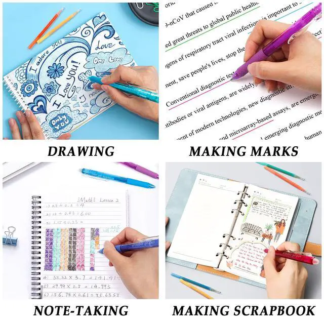 Alt view image 7 of 7 - 18 Assorted Colors Erasable Pen Refills, Gel Ink Refills Compatible with Erasable Pens, Fine Point 0.7 mm, Perfect for Writing Planner & Crossword Puzzles