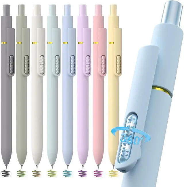 Main image of 8 Pack Colored Gel Pens - 0.7mm Fine Point Colorful Ink Fidget Pens