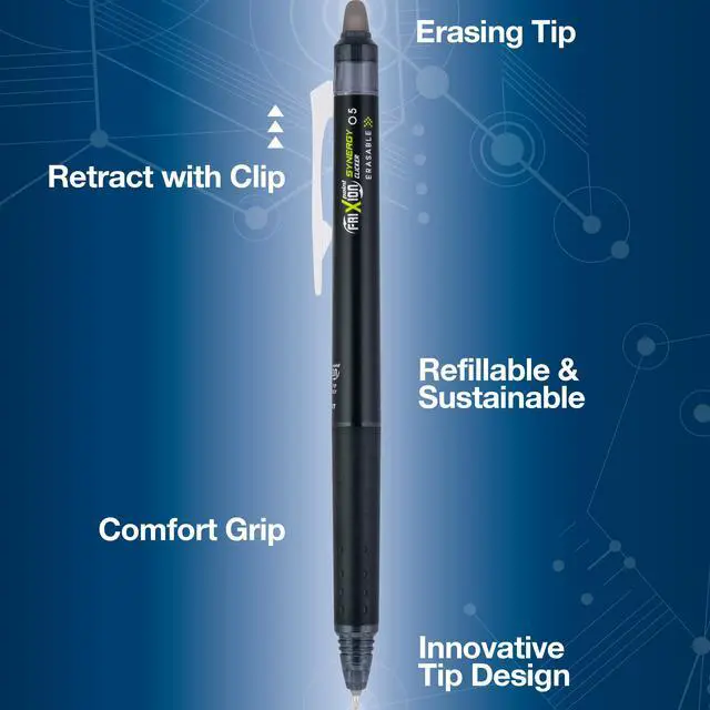 Alt view image 3 of 6 - FriXion Synergy Clicker Erasable, Pack of 5, Black Ink