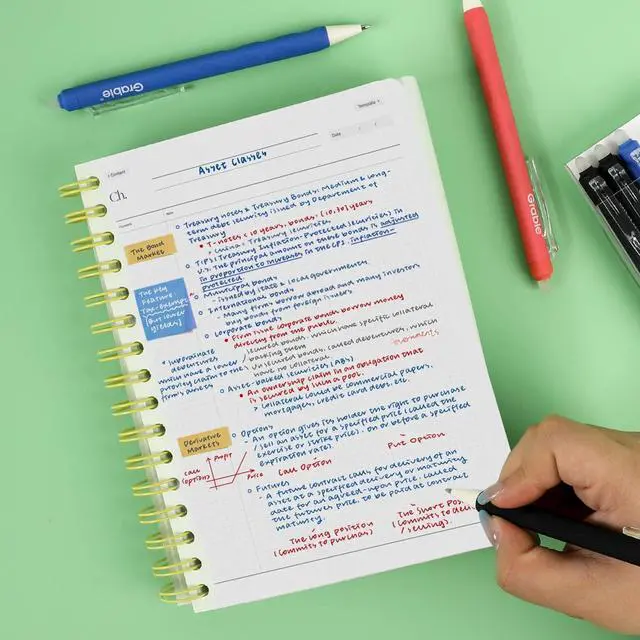 Alt view image 7 of 7 - Erasable Gel Pens, 6 Pack Black Blue Red 0.7 mm Pens