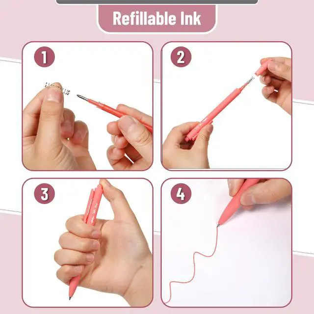 Alt view image 5 of 7 - Retractable Gel Pens, 8 Pack, Pastel Color Ink, Fine Point 0.7 mm