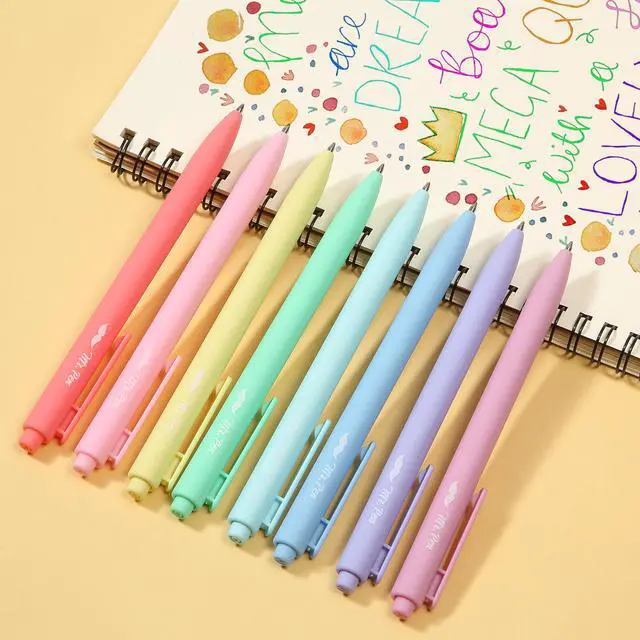 Alt view image 6 of 7 - Retractable Gel Pens, 8 Pack, Pastel Color Ink, Fine Point 0.7 mm