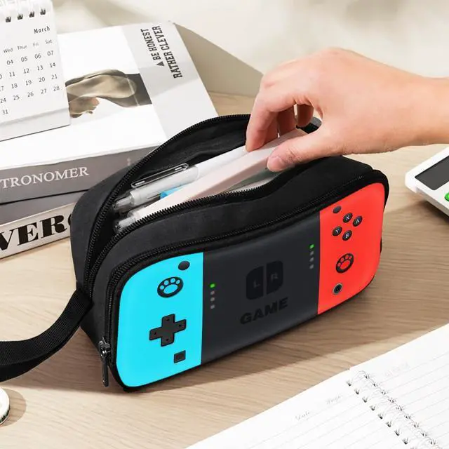 Alt view image 6 of 7 - Gamer Pencil Case for Boys, Large Boys Pencil Pouch for Kids Teens School, Big Capacity Pen Box Pen Bag Organizer with 2 Compartments & Zipper