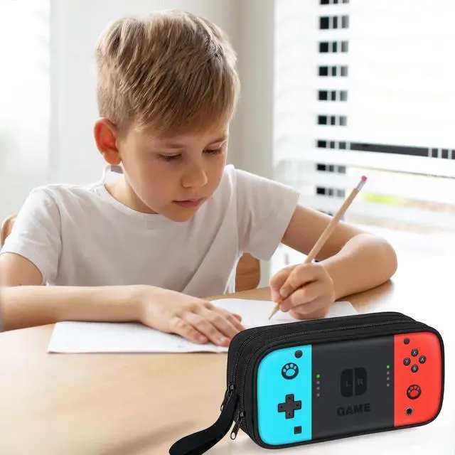Alt view image 7 of 7 - Gamer Pencil Case for Boys, Large Boys Pencil Pouch for Kids Teens School, Big Capacity Pen Box Pen Bag Organizer with 2 Compartments & Zipper