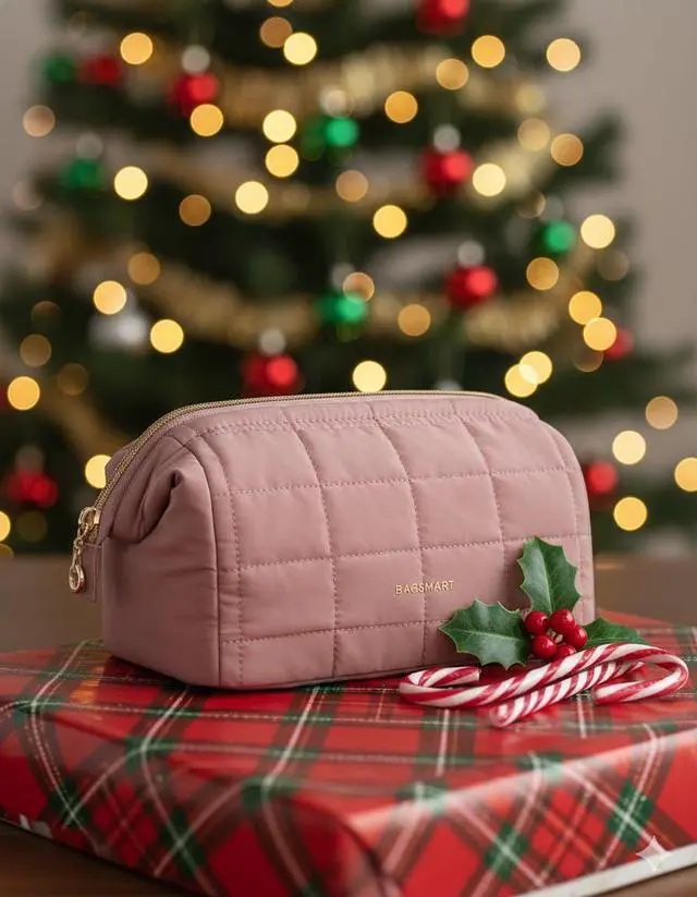 Alt view image 2 of 7 - Makeup Bag Travel Toiletry Bag, Wide-open Zipper Pouch, Dark Pink