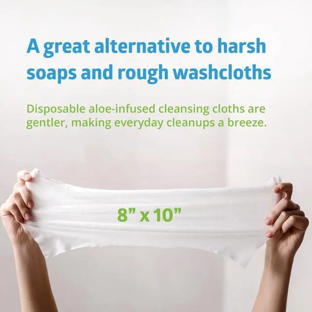 Alt view image 6 of 7 - FitRight Personal Cleansing Wipes with Aloe 8x10 Unscented 600 Count
