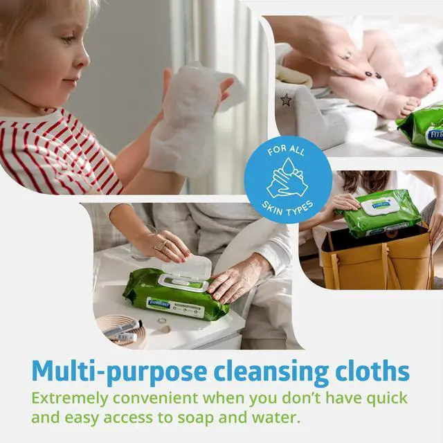 Alt view image 7 of 7 - FitRight Personal Cleansing Wipes with Aloe 8x10 Unscented 600 Count