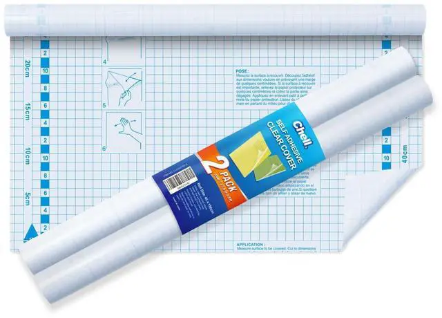 Main image of 2 Pack Clear Contact Paper, Self Adhesive Book Cover, 17.5in x 5ft