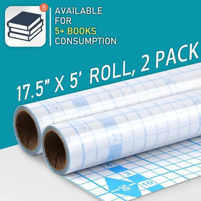 Alt view image 2 of 7 - 2 Pack Clear Contact Paper, Self Adhesive Book Cover, 17.5in x 5ft