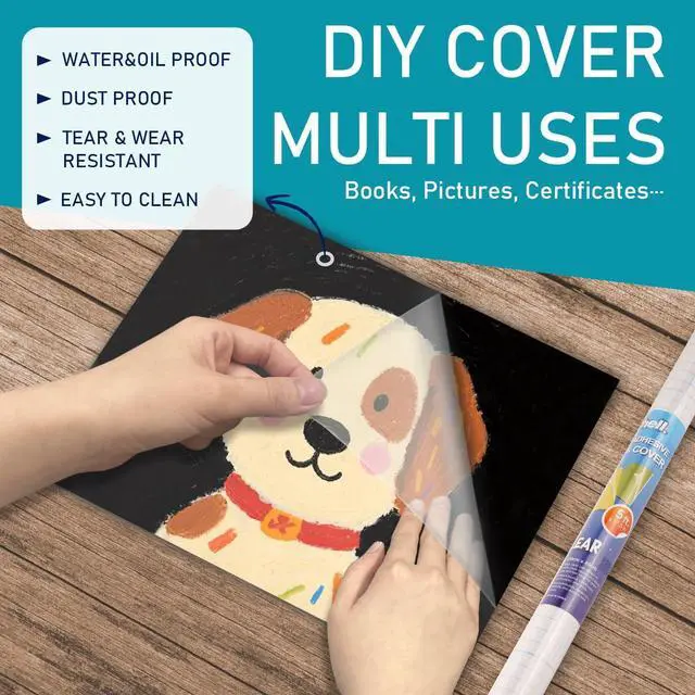 Alt view image 4 of 7 - 2 Pack Clear Contact Paper, Self Adhesive Book Cover, 17.5in x 5ft