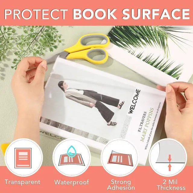 Alt view image 4 of 6 - 4 Rolls Clear Contact Paper, Adhesive Book Covers 18 in x 4.5 ft