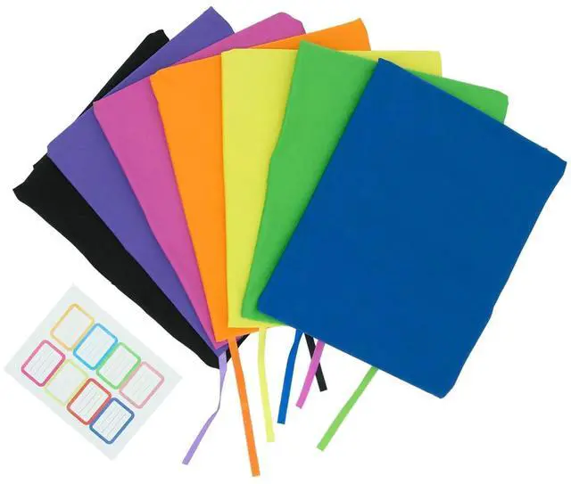 Main image of Jumbo Book Covers 7 Pack, Stretchable Book Sox, 9x11 Inch