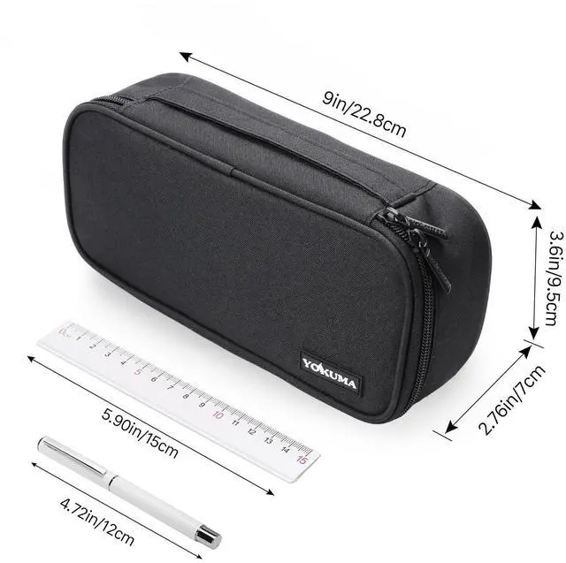 Alt view image 3 of 6 - Pencil Case for Boys Big Capacity Pencil Pouch Bag Box School,Black