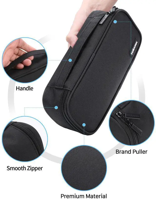 Alt view image 5 of 6 - Pencil Case for Boys Big Capacity Pencil Pouch Bag Box School,Black