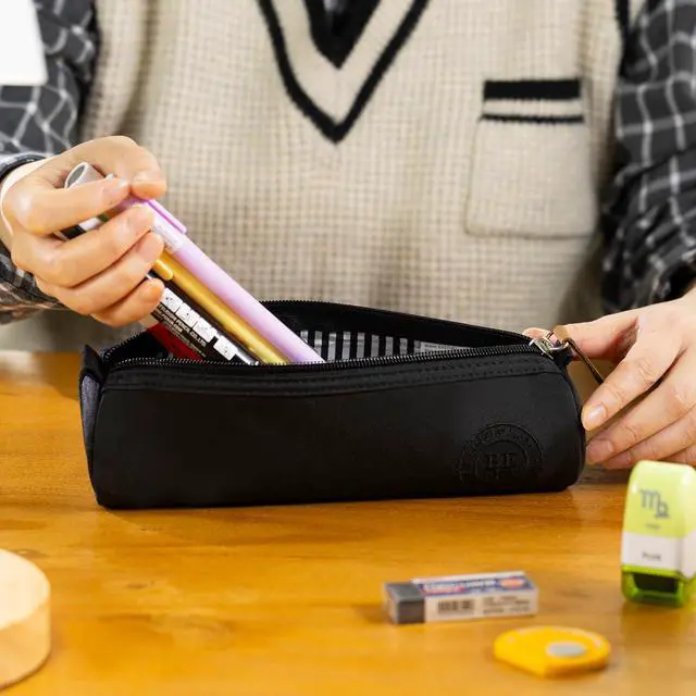 Alt view image 2 of 6 - Small Pencil Case Pencil Pouch Stationery Pen Bag Office Supplies for Girls Women-Black
