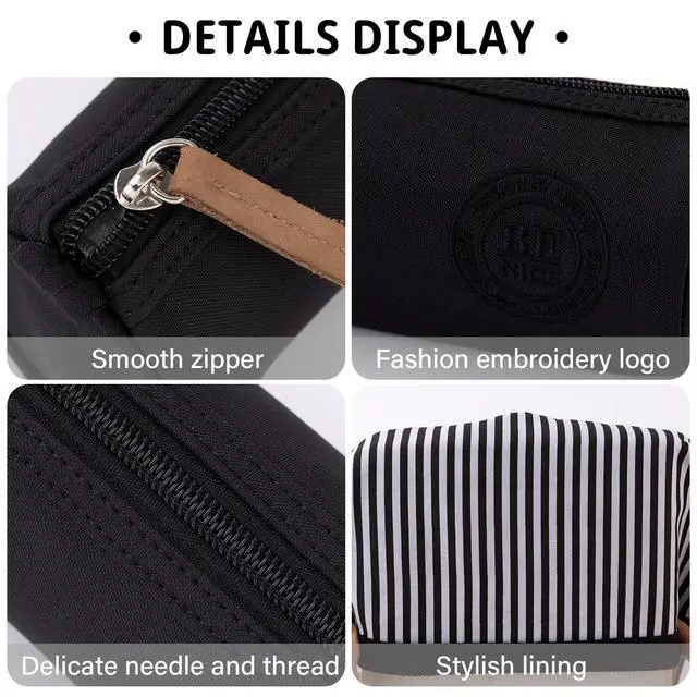 Alt view image 5 of 6 - Small Pencil Case Pencil Pouch Stationery Pen Bag Office Supplies for Girls Women-Black