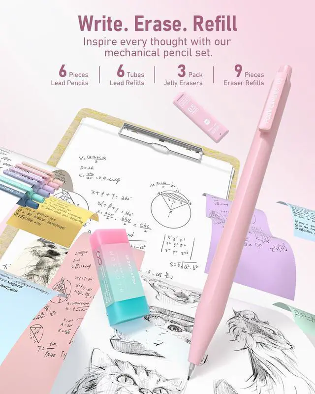 Alt view image 5 of 7 - School Supplies with Cute Pencil Case, 39ct, Pink