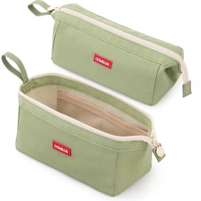 Main image of Pencil Case Large Capacity Pouch Pen Bag for School Teen Girl Boy Men Women (Green