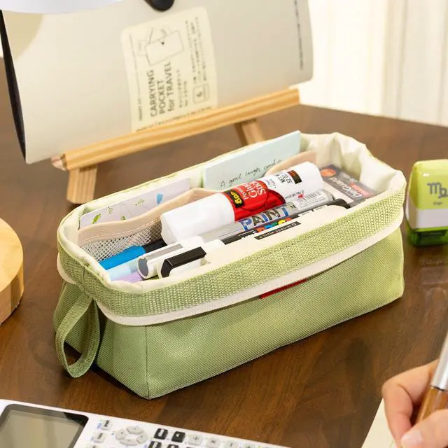 Alt view image 2 of 7 - Pencil Case Large Capacity Pouch Pen Bag for School Teen Girl Boy Men Women (Green
