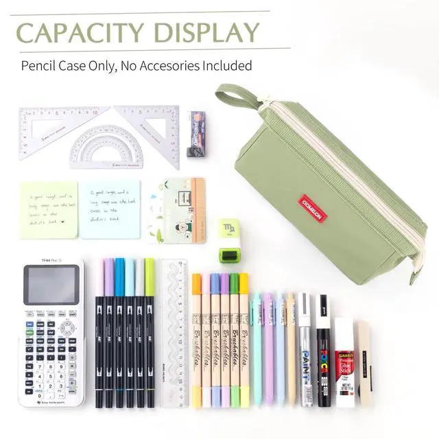Alt view image 6 of 7 - Pencil Case Large Capacity Pouch Pen Bag for School Teen Girl Boy Men Women (Green