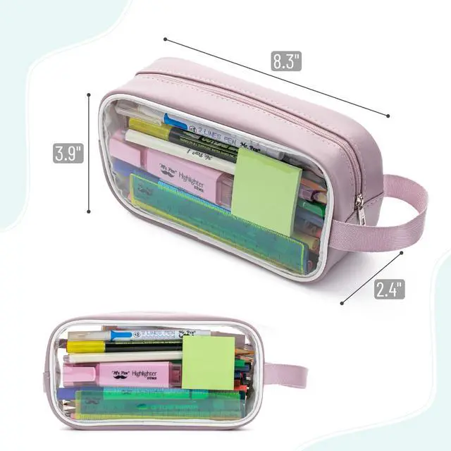 Alt view image 2 of 7 - Clear Pencil Pouch, Large Capacity Makeup Pouch